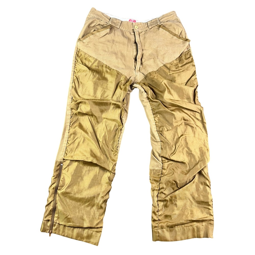 Avid Mens XL Hunting Field Pants Tan Canvas Nylon Overlay Ankle Zip 36x29.5